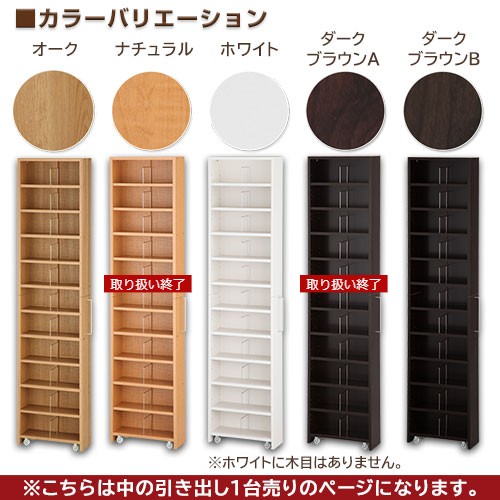 スリムワゴン 引き出し棚 CD収納タイプ 本棚 ラック すき間収納ラック