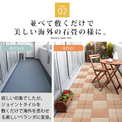 ジョイントタイルデッキ〔4枚セット・10枚セット〕 タイル ベランダ 庭 デッキ テラス diy ジョイントタイル おしゃれ デッキパネル 正方形 ジョイントマット ベランダ ガーデニング 簡単設置 敷石 ぼん家具
