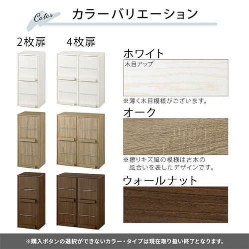 2枚扉ナチュラルカラー本棚 扉付きカラーボックス 2枚扉/4枚扉 収納家具 本棚・ラックのオンライン