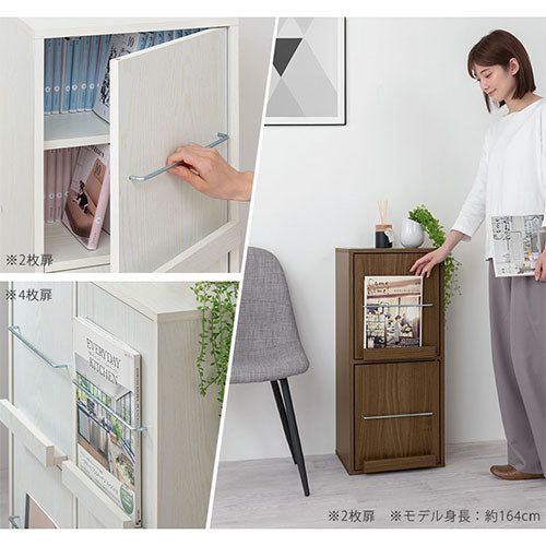 扉付き　戸棚　収納ボックス　本棚　キャビネット ぼん家具 【完成品】カラーボックス 収納 木製 ボックス 木製ラック 鍵