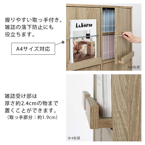 ぼん家具 扉付きカラーボックス 2枚扉/4枚扉 おしゃれ 収納家具 本棚
