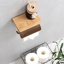 トイレットペーパーホルダー〔2連〕 棚付き ペーパーホルダー トイレットペーパーホルダー 飾り棚 天然木 スチール 2倍巻 3倍巻 太巻き 収納 簡単 DIY リノベ 賃貸 ぼん家具