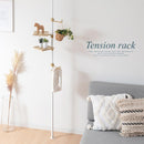 突っ張りラック オープンラック スリム 約 幅58 ウォールシェルフ おしゃれ ポールハンガー 突っ張り つっぱり シナプスラック 高さ調節可 省スペース収納 フック ぼん家具