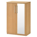 ミラー付きシューズラック ロータイプ