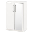 ミラー付きシューズラック ロータイプ