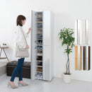 シューズボックス ミラー付き 幅45cm シューズボックス シューズラック 下駄箱 最大24足 約 幅45 可動棚 玄関収納 靴箱 ミラー 姿見鏡 スリム 靴 くつ 収納 扉 おしゃれ ぼん家具