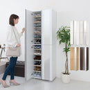 シューズボックス ミラー付き 幅60cm シューズボックス シューズラック 下駄箱 最大36足 約 幅60 可動棚 玄関収納 靴箱 姿見鏡 ミラー付き ワイド 靴 収納 扉 おしゃれ ぼん家具