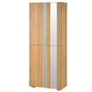 シューズボックス ミラー付き 幅75cm シューズボックス シューズラック 下駄箱 最大48足 約 幅75 可動棚 洗える 国産 玄関収納 靴箱 鏡 ワイド 靴 くつ 収納 扉 おしゃれ ぼん家具