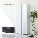 シューズボックス ミラー付き 幅75cm シューズボックス シューズラック 下駄箱 最大48足 約 幅75 可動棚 洗える 国産 玄関収納 靴箱 鏡 ワイド 靴 くつ 収納 扉 おしゃれ ぼん家具