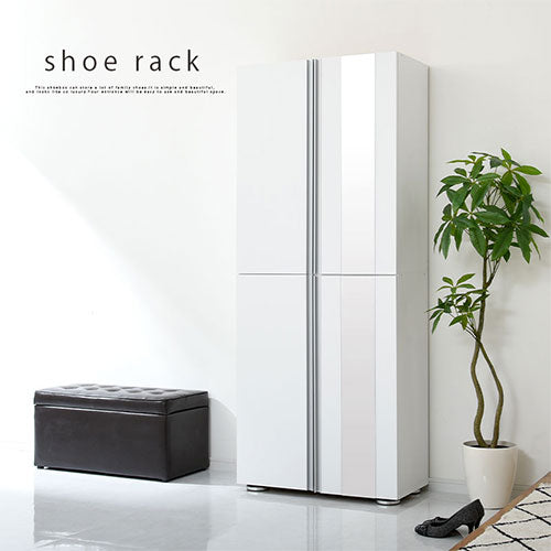 シューズボックス　ミラー付き幅75cm