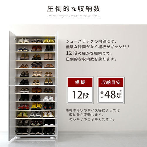 靴棚 シューズボックス 靴箱 下駄箱 【リアル 75HI 板戸タイプ】 幅75cm