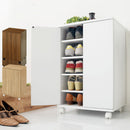 コンパクトシューズラック 下駄箱 シューズボックス シューズラック おしゃれ 収納 スリム 靴箱 扉付き 北欧 木製 キャスター 靴置き インテリア オフィス 玄関 ぼん家具