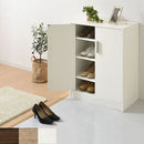 シューズボックス 2扉 薄型タイプ 幅60×奥行35cm シューズラック 下駄箱 シューズボックス 靴箱 収納 おしゃれ コンパクト 大容量 木製 扉付き 幅60 奥行35 奥深 玄関収納 可動棚 通気性 ロータイプ ぼん家具