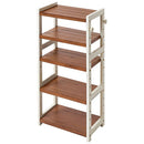 シューズラック 5段 幅45cm シューズラック 5段 スリム 幅45cm 靴箱 シューズボックス おしゃれ 下駄箱 オープンラック 天然木 ディスプレイラック 飾り棚 可動棚 棚板 居間 玄関 ぼん家具