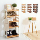 シューズラック 5段 幅45cm シューズラック 5段 スリム 幅45cm 靴箱 シューズボックス おしゃれ 下駄箱 オープンラック 天然木 ディスプレイラック 飾り棚 可動棚 棚板 居間 玄関 ぼん家具