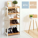 シューズラック 5段 幅45cm シューズラック 5段 スリム 幅45cm 靴箱 シューズボックス おしゃれ 下駄箱 オープンラック 天然木 ディスプレイラック 飾り棚 可動棚 棚板 居間 玄関 ぼん家具