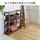 シューズラック 5段 幅85cm シューズラック 5段 幅85cm 靴箱 シューズボックス おしゃれ 下駄箱 オープンラック 天然木 ディスプレイラック 飾り棚 木製棚 可動棚 棚板 居間 玄関 ぼん家具