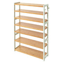 シューズラック 7段 幅85cm シューズラック 7段 幅85cm 靴箱 シューズボックス おしゃれ 下駄箱 オープンラック 天然木 ディスプレイラック 飾り棚 木製棚 可動棚 棚板 居間 玄関 ぼん家具