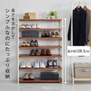 シューズラック 7段 幅85cm シューズラック 7段 幅85cm 靴箱 シューズボックス おしゃれ 下駄箱 オープンラック 天然木 ディスプレイラック 飾り棚 木製棚 可動棚 棚板 居間 玄関 ぼん家具