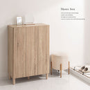 シューズボックス シューズボックス おしゃれ シューズラック ブーツラック 扉付き 3扉 2列 7段 5段 可動棚 高さ調整 シューズBOX 木製 約 幅70 高さ100 奥行35cm ぼん家具