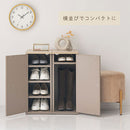 シューズボックス〔2個セット〕 シューズボックス 2個セット 玄関収納 シューズラック 韓国インテリア グレージュ PUTUPUTU