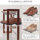 伸縮式シューズラック シューズラック 靴 収納ラック 伸縮式 玄関 靴収納 省スペース 下駄箱 オープンラック 靴箱 木目 軽量 3段 約 18足 靴ラック スリッパ収納 薄型 ぼん家具