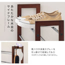 伸縮式シューズラック シューズラック 靴 収納ラック 伸縮式 玄関 靴収納 省スペース 下駄箱 オープンラック 靴箱 木目 軽量 3段 約 18足 靴ラック スリッパ収納 薄型 ぼん家具