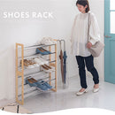 伸縮式シューズラック シューズラック 靴 収納ラック 伸縮式 玄関 靴収納 省スペース 下駄箱 オープンラック 靴箱 木目 軽量 3段 約 18足 靴ラック スリッパ収納 薄型 ぼん家具