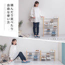 伸縮式シューズラック シューズラック 靴 収納ラック 伸縮式 玄関 靴収納 省スペース 下駄箱 オープンラック 靴箱 木目 軽量 3段 約 18足 靴ラック スリッパ収納 薄型 ぼん家具