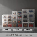 シューズボックス Sサイズ〔4個セット〕 シューズボックス 靴箱 クリア おしゃれ スニーカーボックス スニーカーケース 収納 小型 コンパクト 扉付き コレクション 積み重ね 4個セット ぼん家具