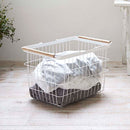 ランドリーバスケット〔Mサイズ〕 ランドリーバスケット ランドリー収納 脱衣所 洗面所 収納 かご バスケット 持ち手 カゴ 洗濯物 衣類 洗剤 タオル 洋服 洗濯物入れ 山崎実業