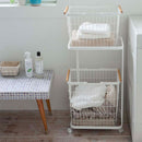 ランドリーワゴン＋バスケット ランドリーバスケット 洗濯物入れ 洗濯カゴ 角型 スリム ランドリーラック 2段 大容量 スチール キャスター付き ワゴン tosca トスカ 山崎実業 山崎実業