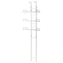 つっぱり式ランドリーラック〔ハンガーバー付き〕 洗濯機ラック ランドリーラック 突っ張り 伸縮 収納 棚 3段 おしゃれ ランドリー収納 スリム 幅60 縦型 洗濯機上 タオル収納 大理石 調 ハンガーバー ぼん家具