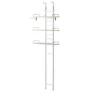 つっぱり式ランドリーラック〔ハンガーバー付き〕 洗濯機ラック ランドリーラック 突っ張り 伸縮 収納 棚 3段 おしゃれ ランドリー収納 スリム 幅60 縦型 洗濯機上 タオル収納 大理石 調 ハンガーバー ぼん家具