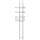 つっぱり式ランドリーラック ランドリーラック 洗濯機ラック 突っ張り 突っ張り式 洗濯カゴ付き おしゃれ 洗濯ラック 洗濯機上収納 スリム 幅50 防水パン ドラム式 縦型洗濯機 ぼん家具