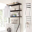 立て掛けランドリーシェルフ TOWER 山崎実業 ランドリーラック 洗濯機上 収納 3段 ラック 脱衣所 洗面所 棚 サニタリー収納 タオル収納 ハンガーラック 省スペース 山崎実業
