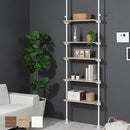 つっぱり式オープンラック〔幅70cm〕 突っ張りラック 5枚 棚板無段階 壁面収納 オープンラック リビング ぼん家具