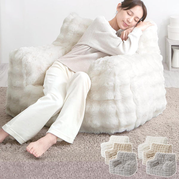 マイクロファイバー 1人掛けソファ カバー付き