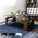 モダンコーヒーテーブル〔幅120cm〕 ローテーブル センターテーブル リビングテーブル おしゃれ 収納 棚付き ガラス 幅120 奥行60 高さ45 木製 脚 応接 モダン 黒 白 茶 ぼん家具