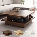 センターテーブル〔75×75cm〕 収納付き センターテーブル 収納 幅75 木製 ローテーブル 正方形 リビングテーブル 棚付き テーブル 棚 高級感 座卓 大きめ 食事 机 新生活 北欧 おしゃれ ぼん家具