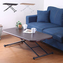 ガス昇降フリーテーブル　ワイド 昇降式テーブル おしゃれ ガス圧 大きめ 幅120 センターテーブル 木製 昇降 キャスター付き リフティングテーブル ダイニング テーブル ぼん家具