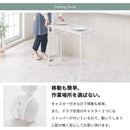 折りたたみ式テーブル パソコンデスク 折りたたみデスク 作業机 コンパクト おしゃれ 木製 キャスター付 約 幅80 奥行40 高さ70 折り畳み 省スペース 大理石風 アンティーク ぼん家具