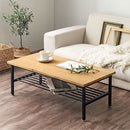 センターテーブル ローテーブル 収納 テーブル 木製テーブル テーブル収納 棚付き 棚 テーブル下 幅90 奥行45 低め パイン材 天板 スチール 脚 長方形 ロータイプ ぼん家具