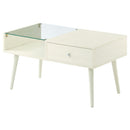 引き出し付きセンターテーブル センターテーブル 引き出し 収納付き ローテーブル 収納 テーブル ガラス天板 木製テーブル テーブル収納 ガラス 魅せる収納 幅80 奥行45 低め ぼん家具