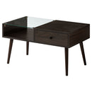 引き出し付きセンターテーブル センターテーブル 引き出し 収納付き ローテーブル 収納 テーブル ガラス天板 木製テーブル テーブル収納 ガラス 魅せる収納 幅80 奥行45 低め ぼん家具