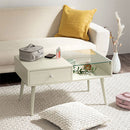 引き出し付きセンターテーブル センターテーブル 引き出し 収納付き ローテーブル 収納 テーブル ガラス天板 木製テーブル テーブル収納 ガラス 魅せる収納 幅80 奥行45 低め ぼん家具