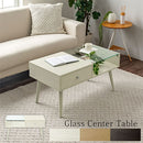 引き出し付きセンターテーブル センターテーブル 引き出し 収納付き ローテーブル 収納 テーブル ガラス天板 木製テーブル テーブル収納 ガラス 魅せる収納 幅80 奥行45 低め ぼん家具