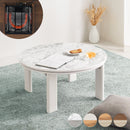 折れ脚こたつ〔円形直径70cm〕 こたつ 円形 コタツ おしゃれ 円形こたつ 直径70cm こたつテーブル リビングこたつ 家具調こたつ ヒーター 折れ脚 折りたたみ 大理石調 モルタル調 ぼん家具