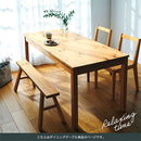 [140×70cm] パイン無垢材ダイニングテーブル 4人掛け ダイニングテーブル 天然木 約 幅140cm 高さ75cm リビングテーブル テーブル単品 長方形 大きめ カフェ風 机 デスク リビング学習 食卓テーブル 高脚 ぼん家具