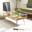 スタイリッシュセンターテーブル テーブル センターテーブル ローテーブル ガラス おしゃれ 棚付き 木製 収納 モダン スリム コンパクト 座卓 リビング 長方形 脚 スチール ぼん家具